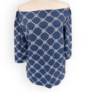 Sailor Sailor Islander Top in Sailor’s Knot Blue and White UPF 50+ Size L